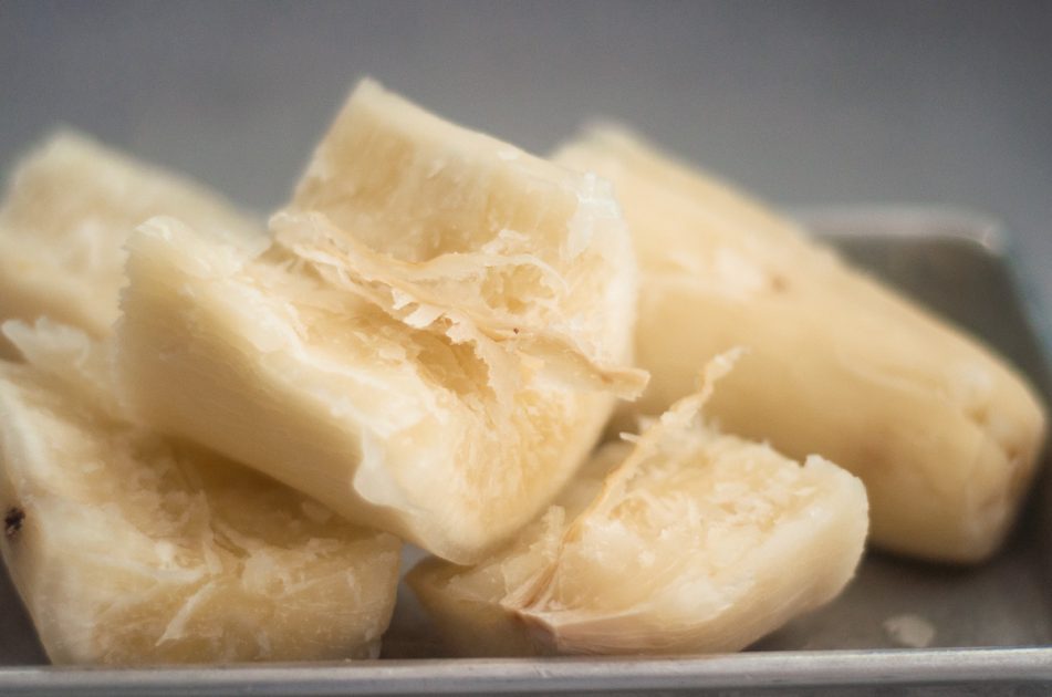 Cooked cassava root