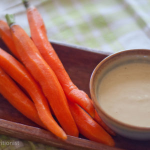 Baby carrots with Lemon Tahini Dressing