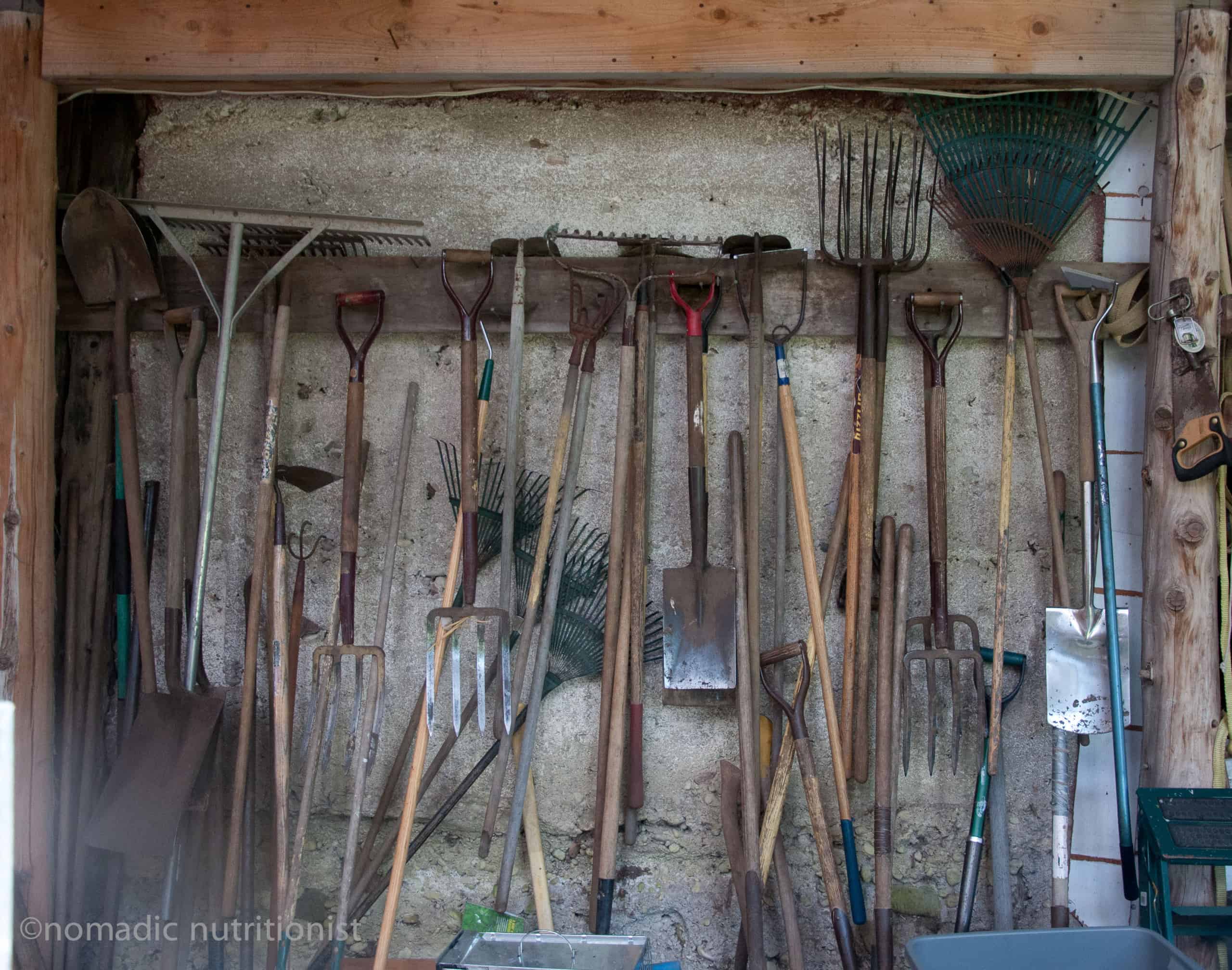 Farm tools at Cultivating Opportunities farm